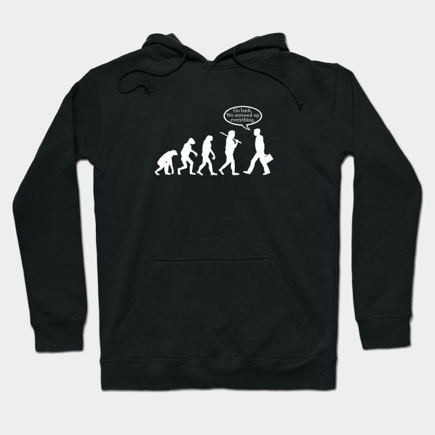 Funny Evolution Fail Hoodie by robotface